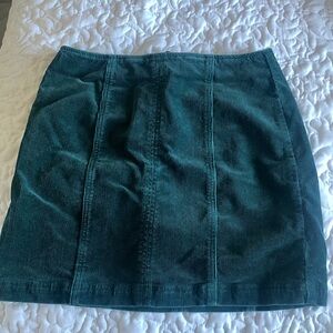 Green corduroy skirt